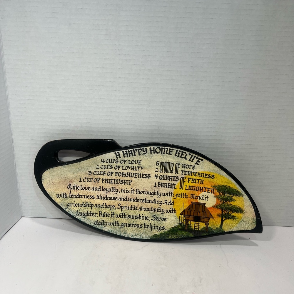Decorative Black Cutting Board with Heartwarming Recipe